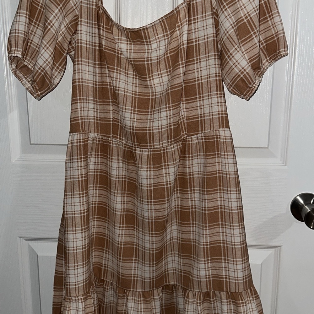 Burnt Orange Plaid Dress
